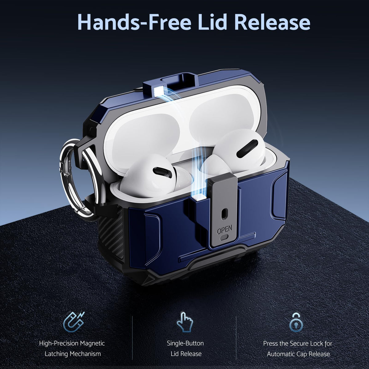 DASFOND Armor AirPods Pro 2 case features thickened corners for improved impact resistance.