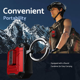 DASFOND Armor AirPods red charging port area with dust-cap protection.