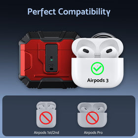 DASFOND Armor Cover AirPods 3 front LED visible during charging.