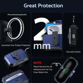 DASFOND Armor AirPods Pro case comes with a carabiner for outdoor use.