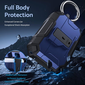 DASFOND Armor AirPods Pro case with magnetic lid for easy access.