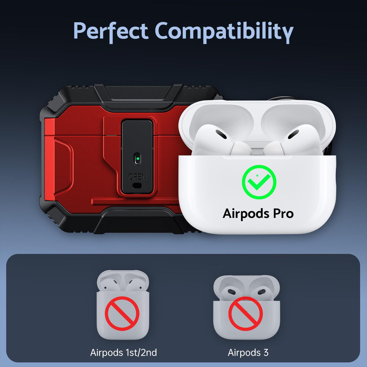 DASFOND Armor AirPods Pro1 case, non-slip stripe for secure grip