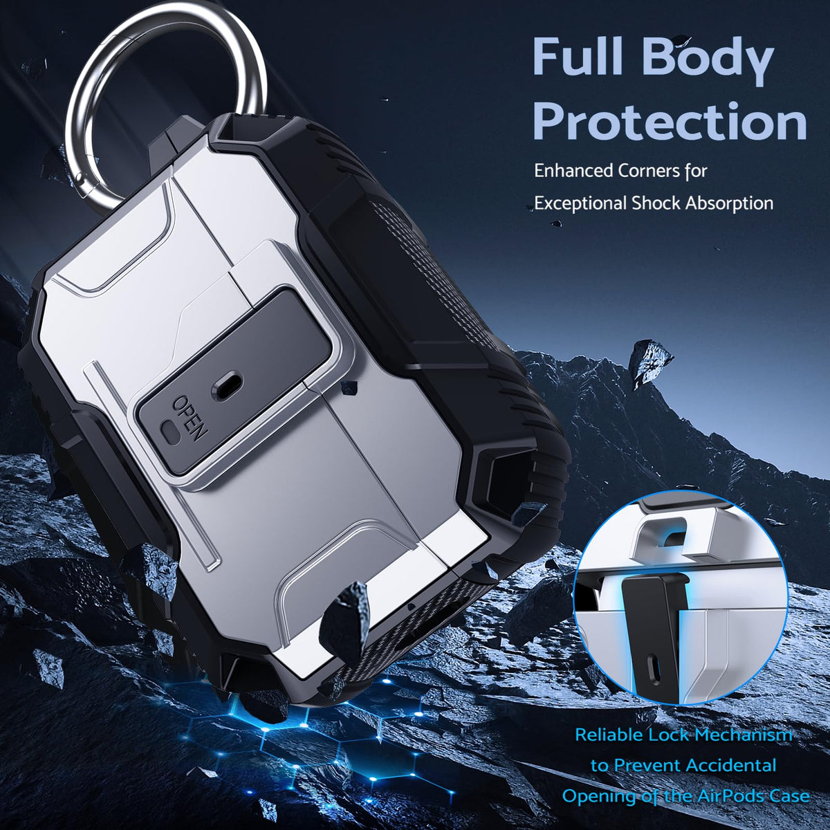 DASFOND Armor case with dust cap design to keep the charging port clean.