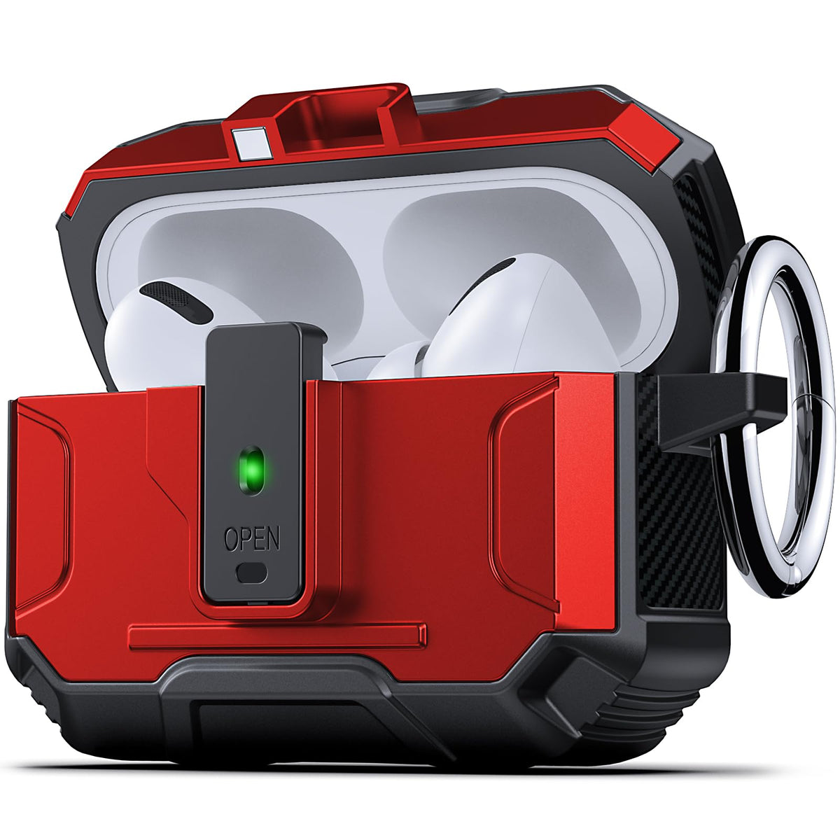 DASFOND Armor AirPods Pro 3 case front view showing full protection and clean charging port