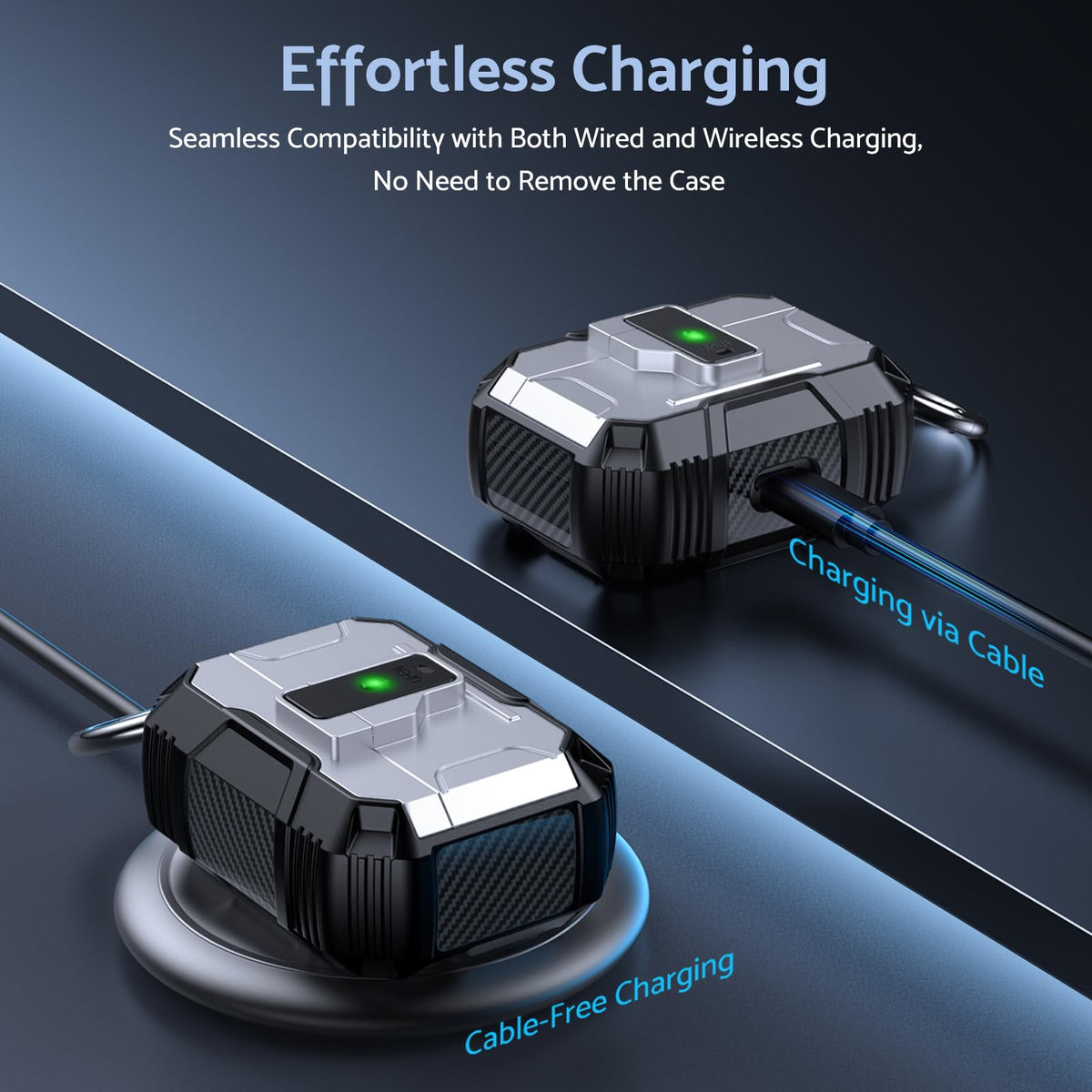 DASFOND Armor AirPods Pro case dust-cap design keeps charging port clean during daily use
