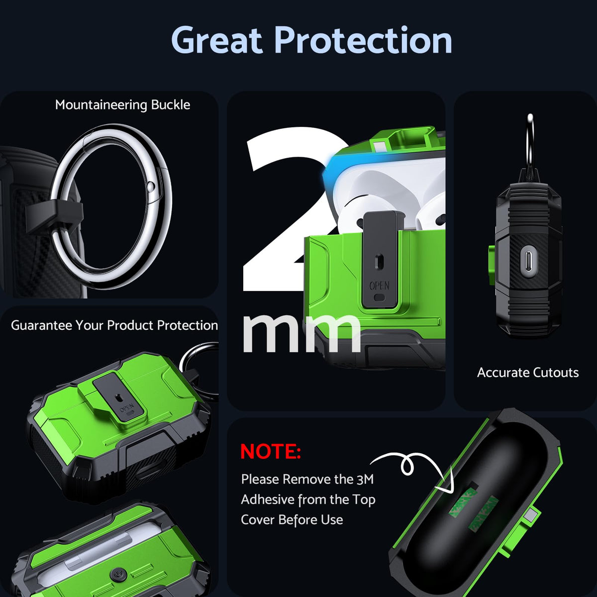 DASFOND Armor AirPods 4 case with dust cap keeps port clean.