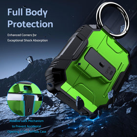 DASFOND Armor AirPods 4 case side view highlighting shockproof corners for drops.