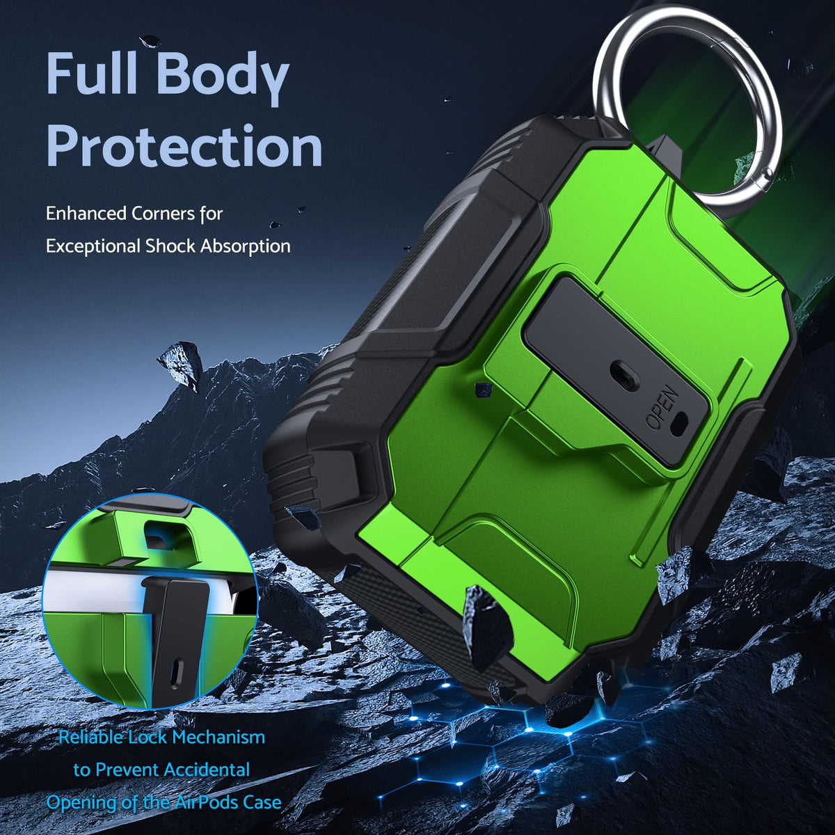DASFOND Armour AirPods Pro 3 case, back view, shields against scratches and bumps