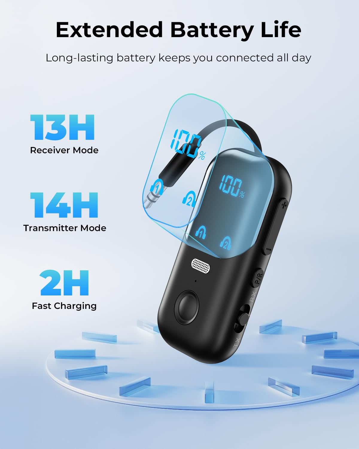 Daskmenbo compact travel-size Bluetooth adapter on the go
