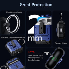 DASFOND AirPods case with magnetic lid for auto-close and one-click opening