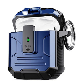 DASFOND Armor Cover for AirPods Blue with full-body protection to guard against drops