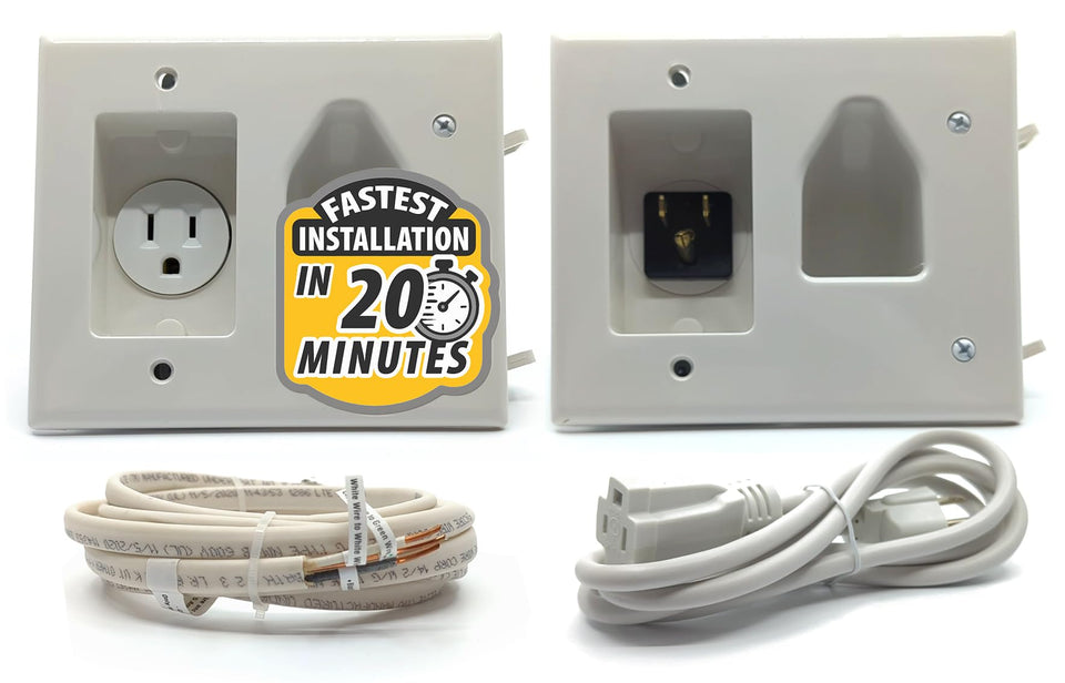 DataComm front recessed power plate showing flush installation and clean finish