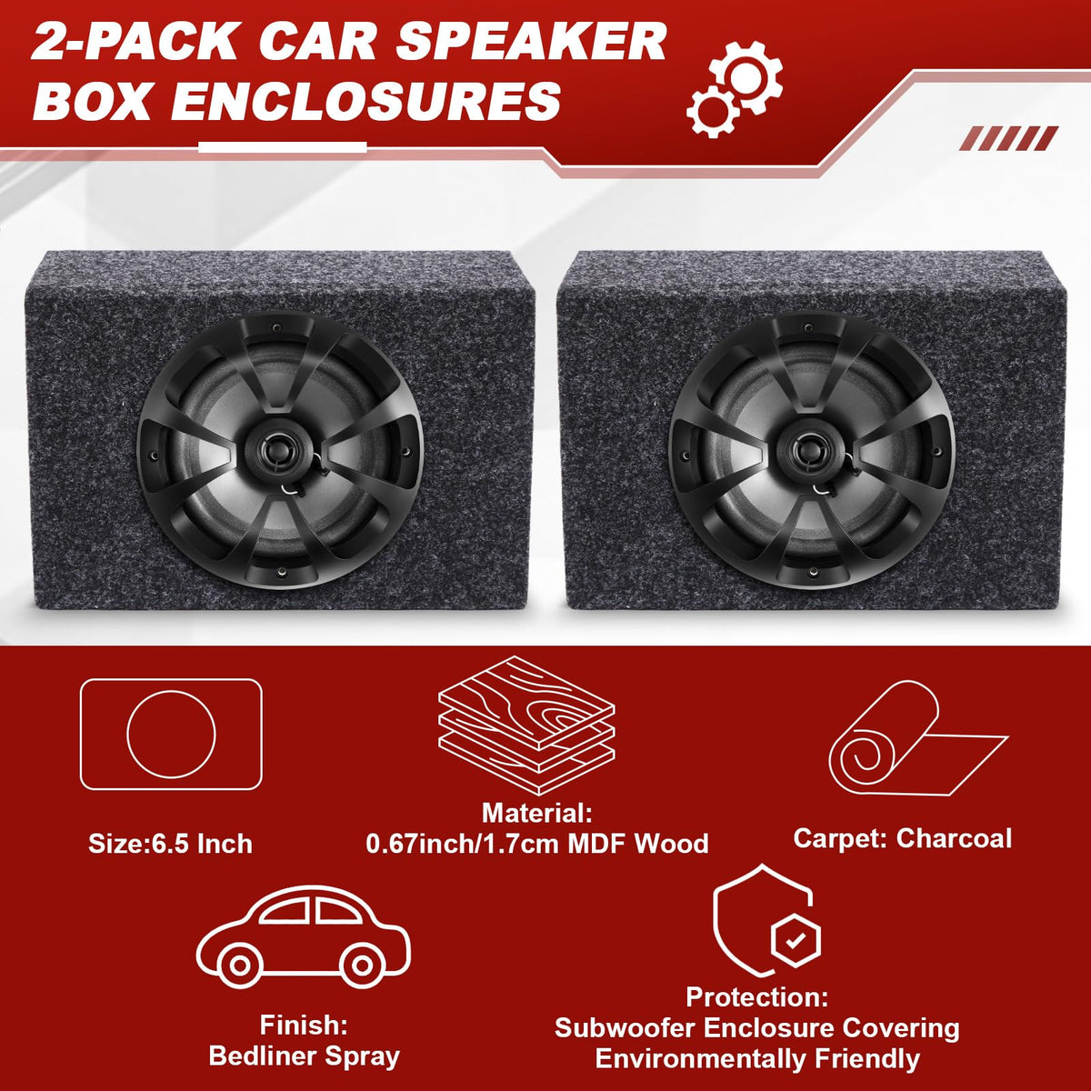 Datanly 6.5-inch coaxial speakers fit most vehicles for upgrades.