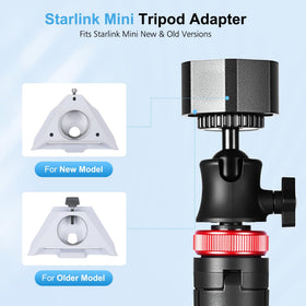 Datop aluminum adapter compatible with Starlink Mini models for quick setup.