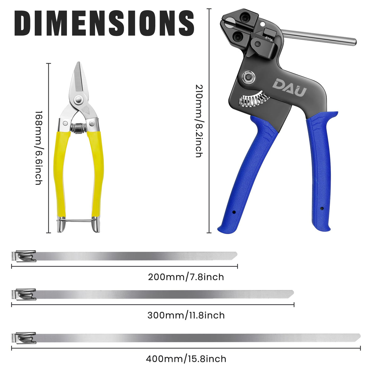 DAU stainless steel tie close-up showing 304 finish, resists corrosion