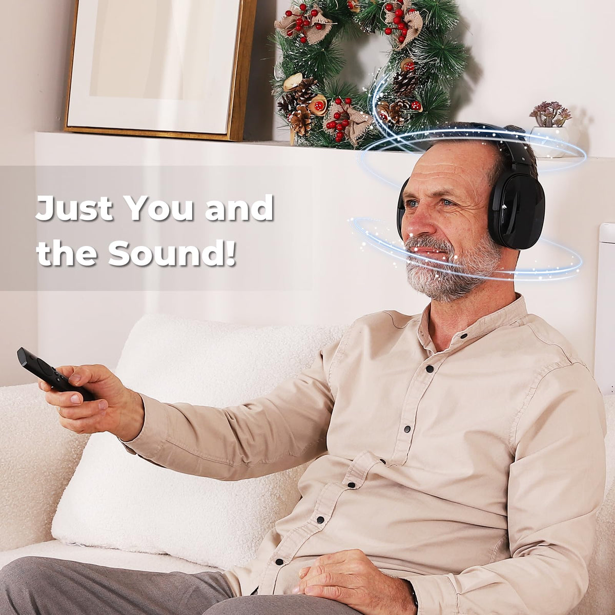 Daysnew headphones seated on charging dock showing automatic recharge benefit
