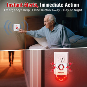 Daytech long-range transmitter covers up to 500 feet for quick alerts.