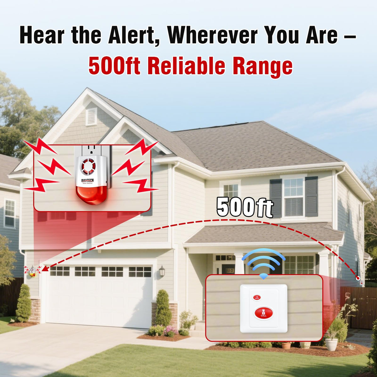 Eight-transmitter compatibility lets Daytech siren cover multiple zones efficiently.