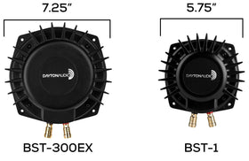 BST-300EX on gaming chair setup for enhanced gameplay feedback
