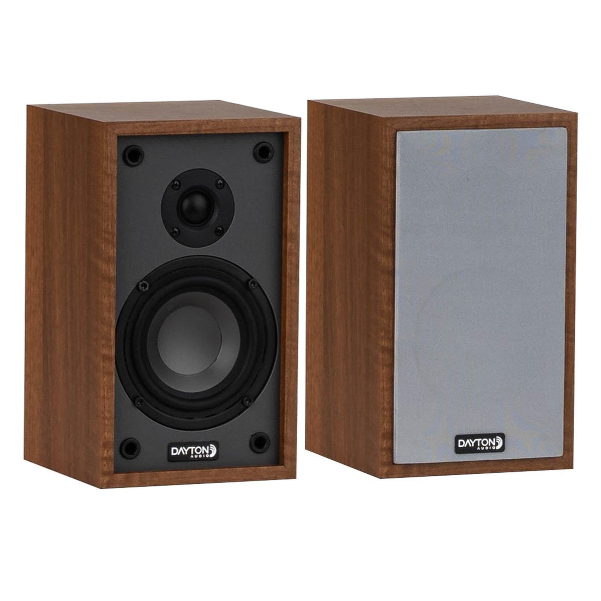 Dayton Audio Classic B40 front view shows compact bookshelf design for versatile placement.