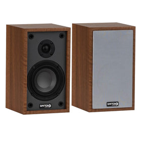 Dayton Audio Classic B40 front view shows compact bookshelf design for versatile placement.