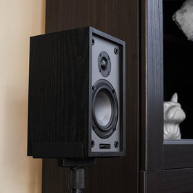 Dayton Audio Classic B40 in-room setup on a shelf with TV audio