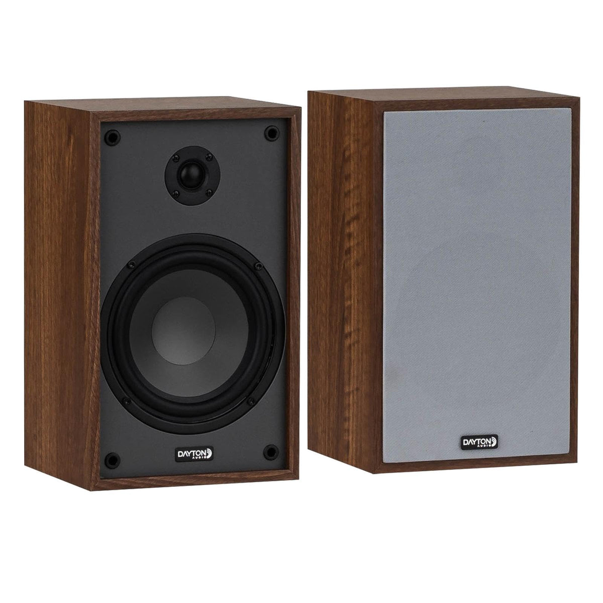 Dayton Audio Classic B65 front view; compact bookshelf design for small spaces.