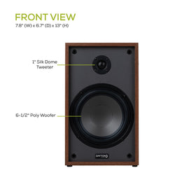 Dayton Audio Classic B65A rear connections, Bluetooth and RCA inputs for versatile pairing.