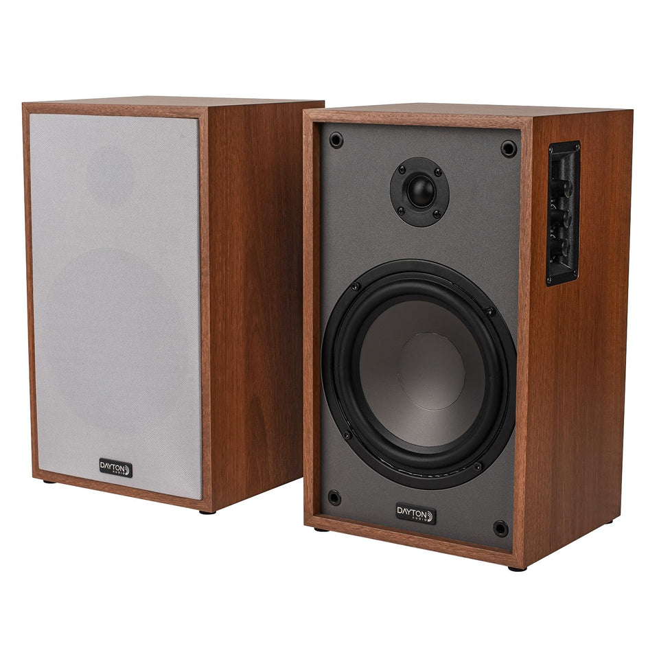 Dayton Audio Classic B65A wood-front view, ideal for desktop listening.