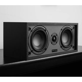 Dayton Audio Classic C40 on shelf demonstrating compact size and flexible placement