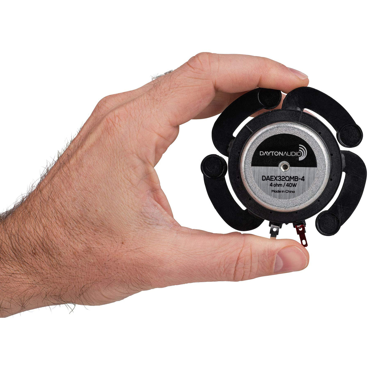 Dayton Audio DAEX32QMB-4 handles up to 40 watts RMS for dynamic playback.