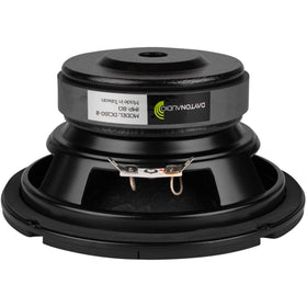 Dayton Audio DC160-8 woofer side view emphasizes rubber surround durability for long listening sessions