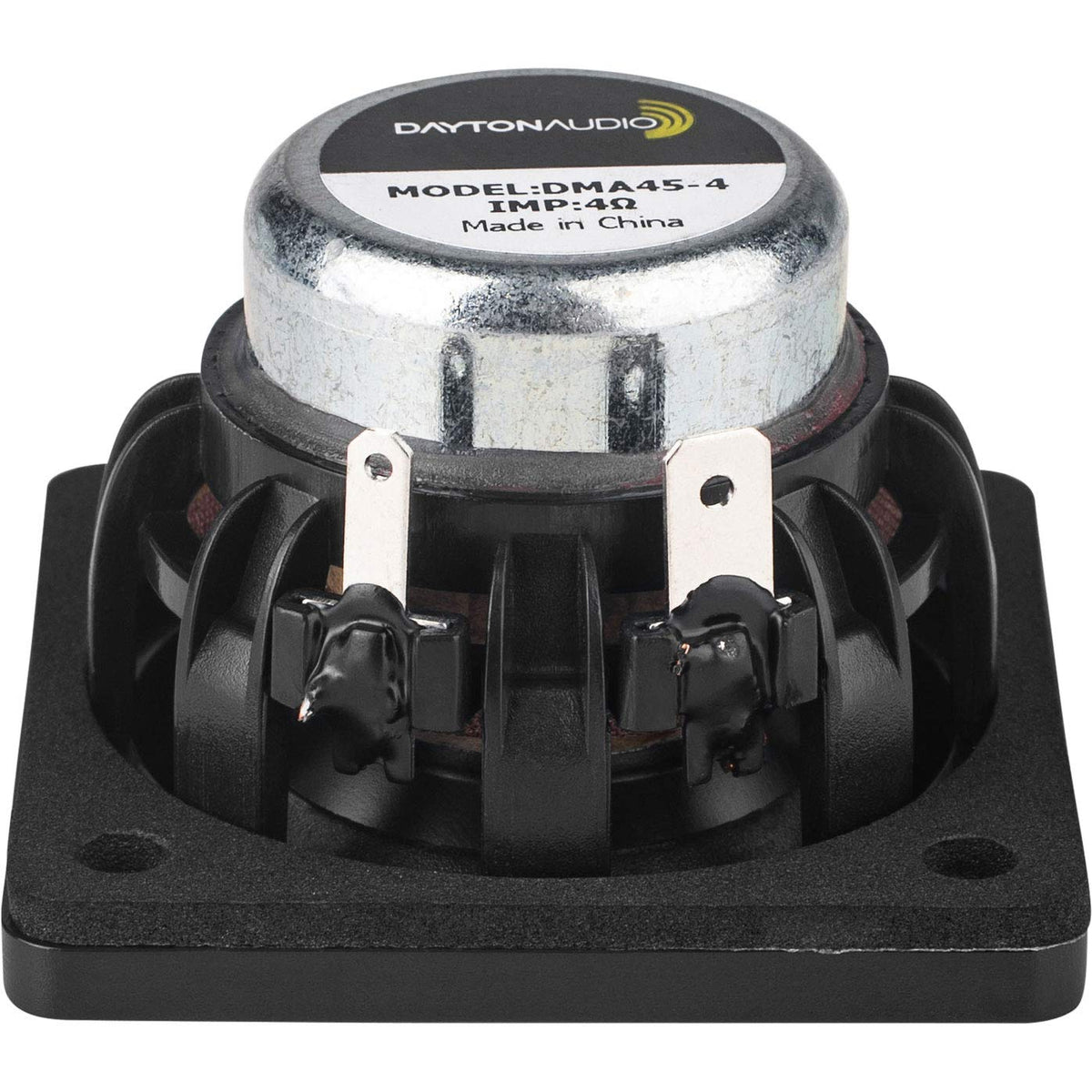 Dayton Audio DMA45-4 dual-magnet closeup - demonstrates symmetric field for precise cone control.