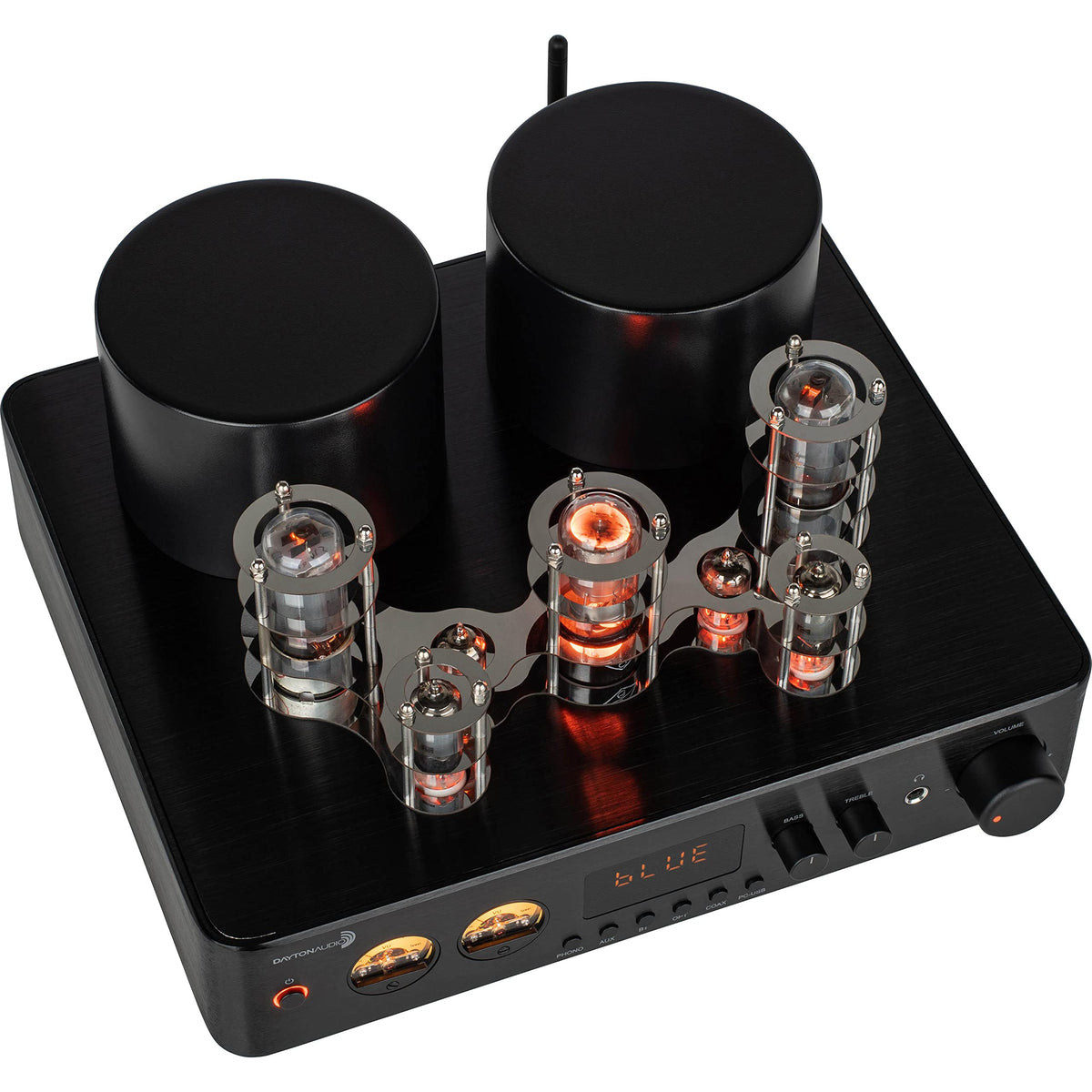 Classic aluminum chassis of HTA200 complements vintage setups with a modern twist.