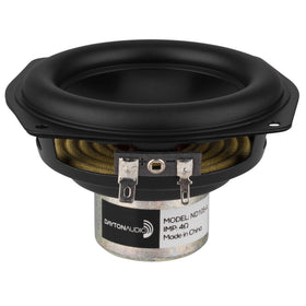 Dayton Audio ND105-4 front view showing cone and basket, highlighting clear midrange