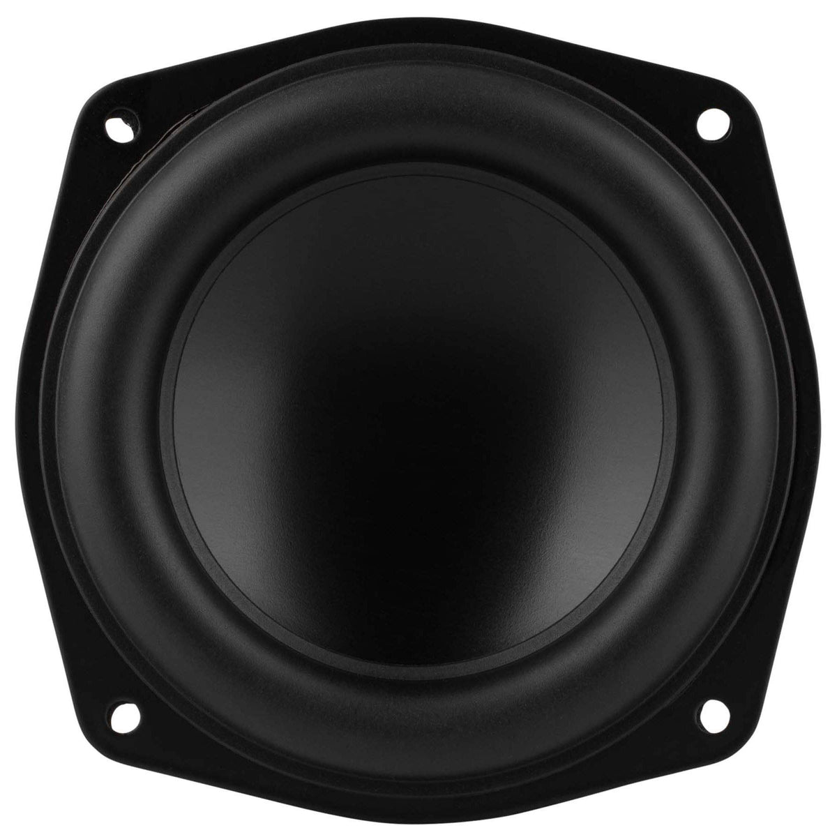 Dayton Audio ND105-4 installed in a speaker cabinet, demonstrating integration benefits