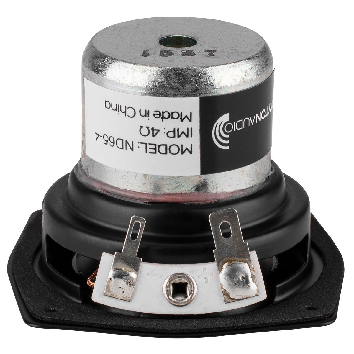 Dayton Audio ND65-4 cone close-up showing aluminum cone for fast response.