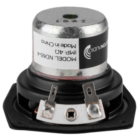 Dayton Audio ND65-4 cone close-up showing aluminum cone for fast response.