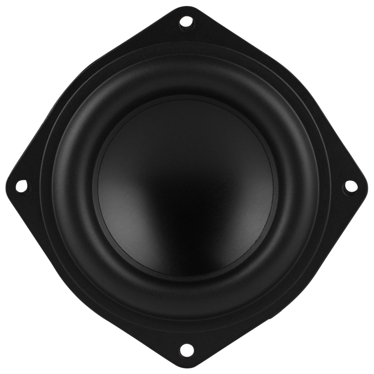 Dayton Audio ND91-4 rear magnet assembly view, benefits low distortion motor control