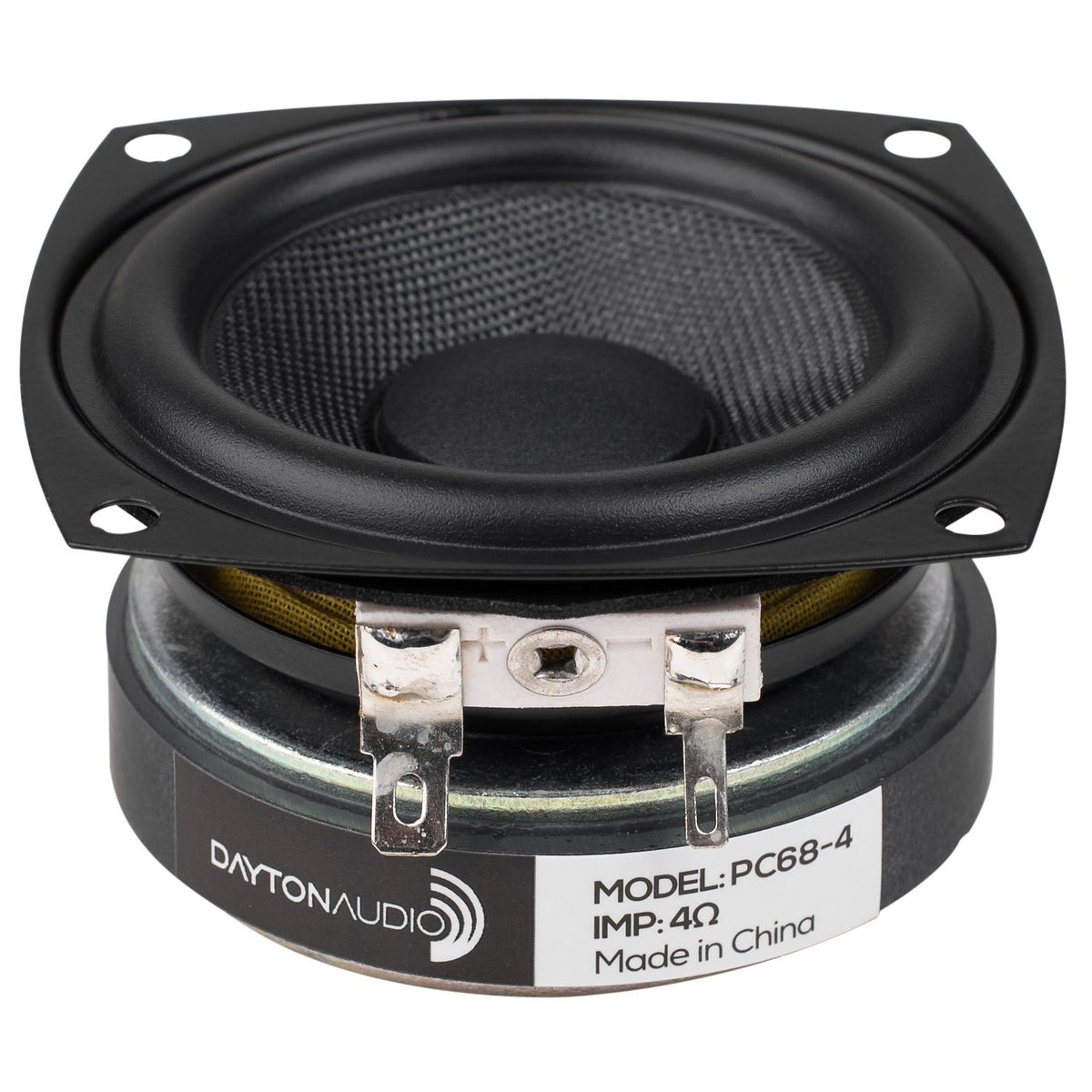 Dayton Audio PC68-4 full-range cone delivers smooth, natural sound in compact systems.