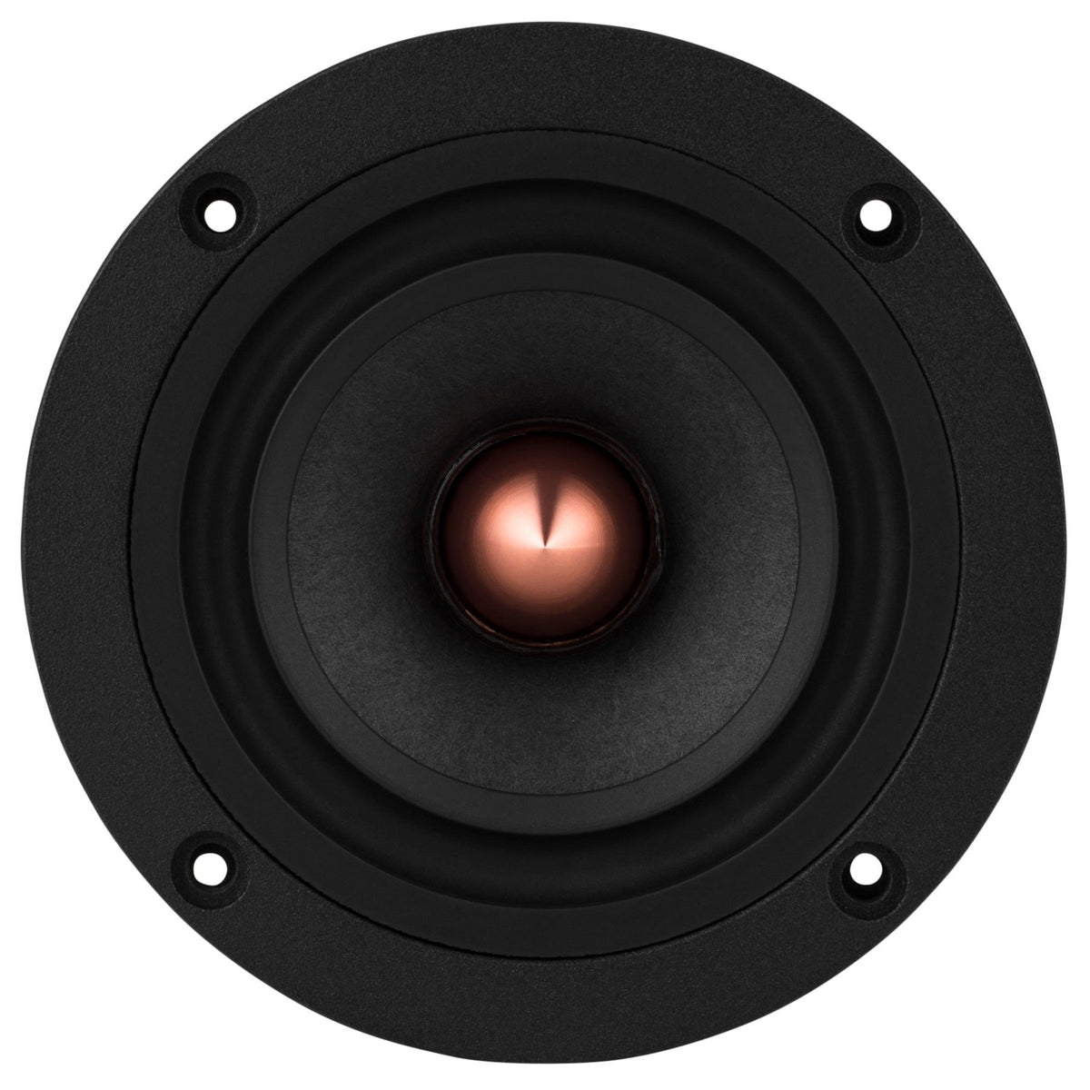 Dayton Audio PS95 mounted in small bookshelf speaker demonstrating compact performance