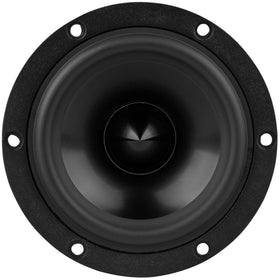 Dayton Audio RS100-4 installed in a compact speaker cabinet, delivers fuller bass in small enclosures