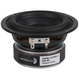 Dayton Audio TCP115-4 4-inch treated paper cone midbass woofer delivering solid low-end response