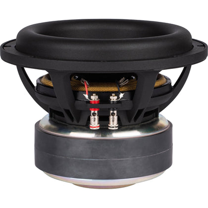 Dayton Audio UMII8-22 8in subwoofer front view showing compact form and bass potential