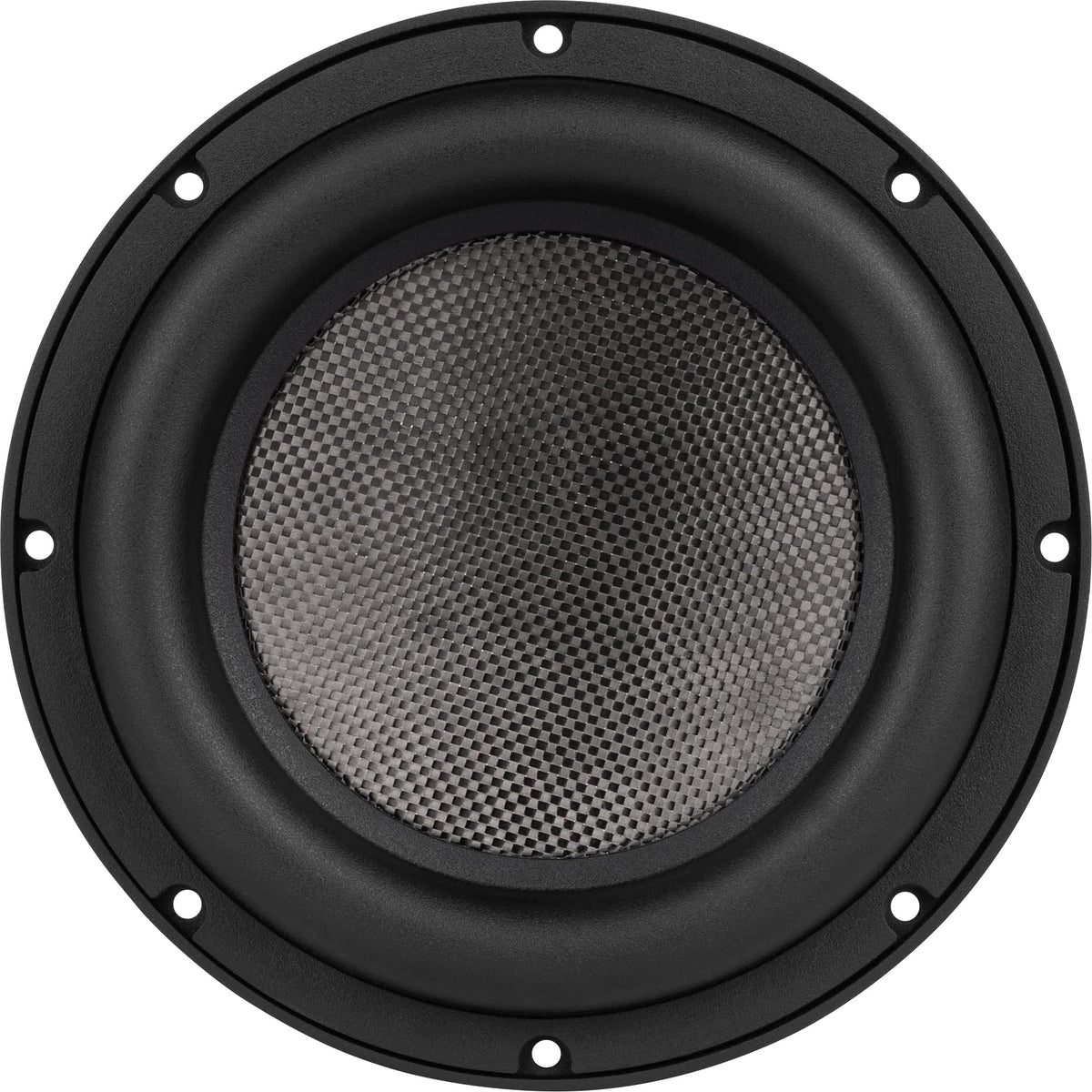 Dayton Audio UMII8-22 dual-voice-coil detail highlighting 2-ohm per coil wiring