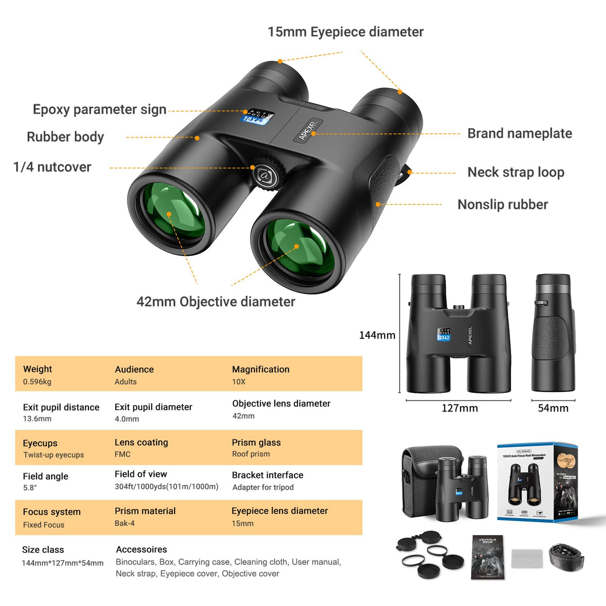 DA YU UNIQUE tripod-ready design enables hands-free viewing at events.