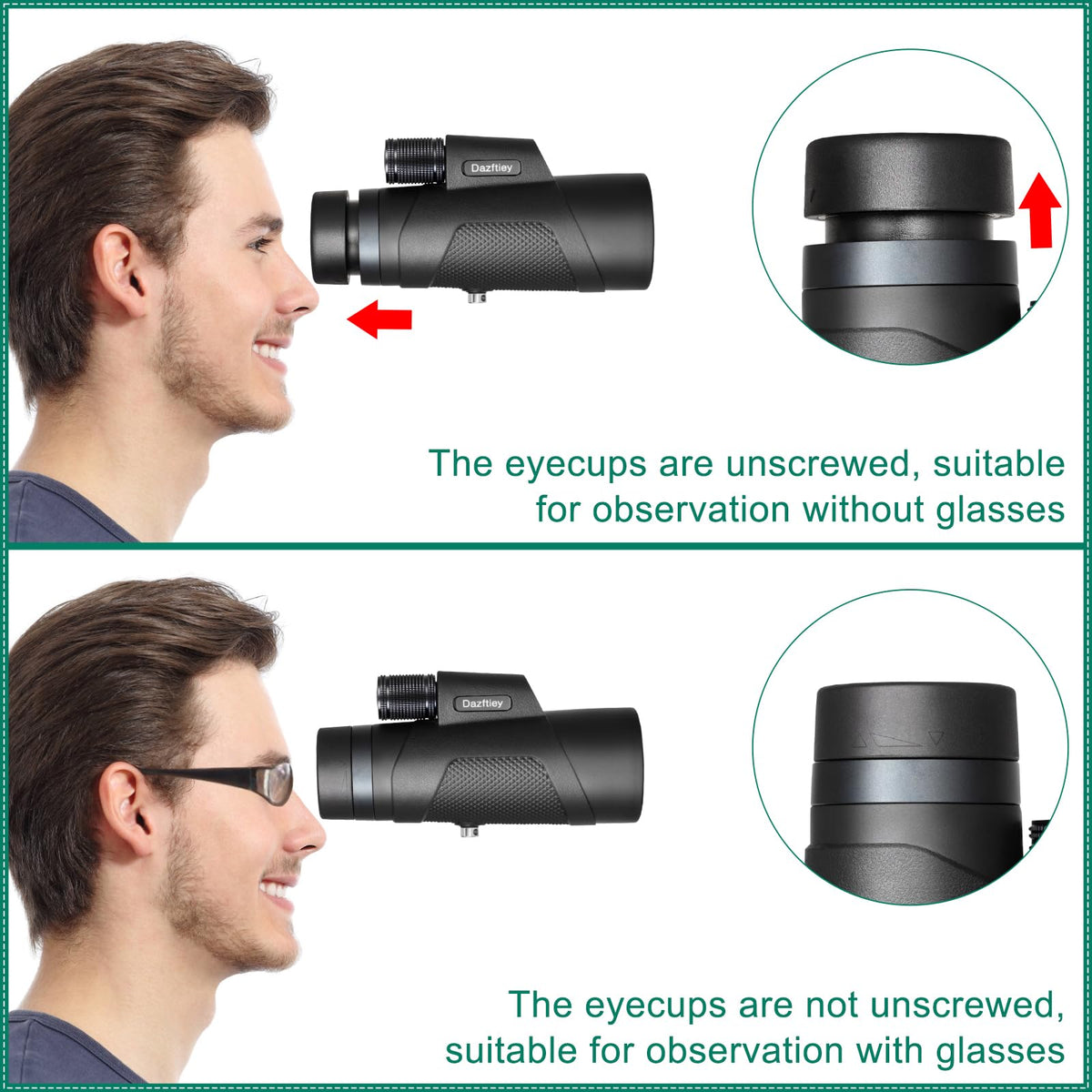 Dazftiey waterproof nitrogen-sealed monocular withstands rain during outdoor adventures.