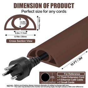 DBHXXMB-HH 10ft cable management protects wires in offices and gyms.
