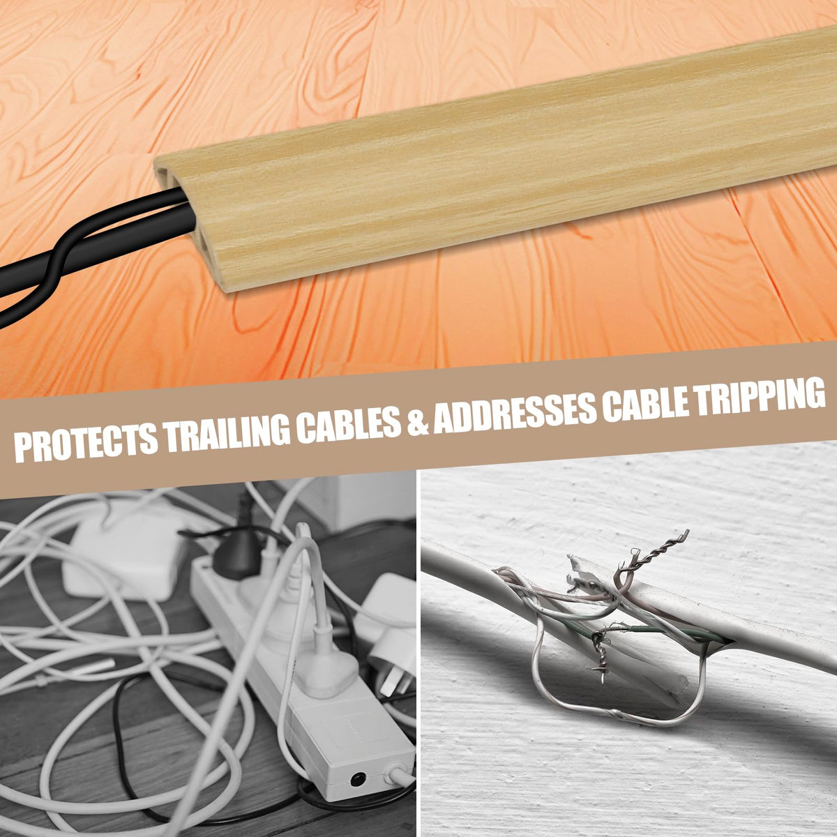 DBHXXMB-HH floor cord channel fits standard cables.