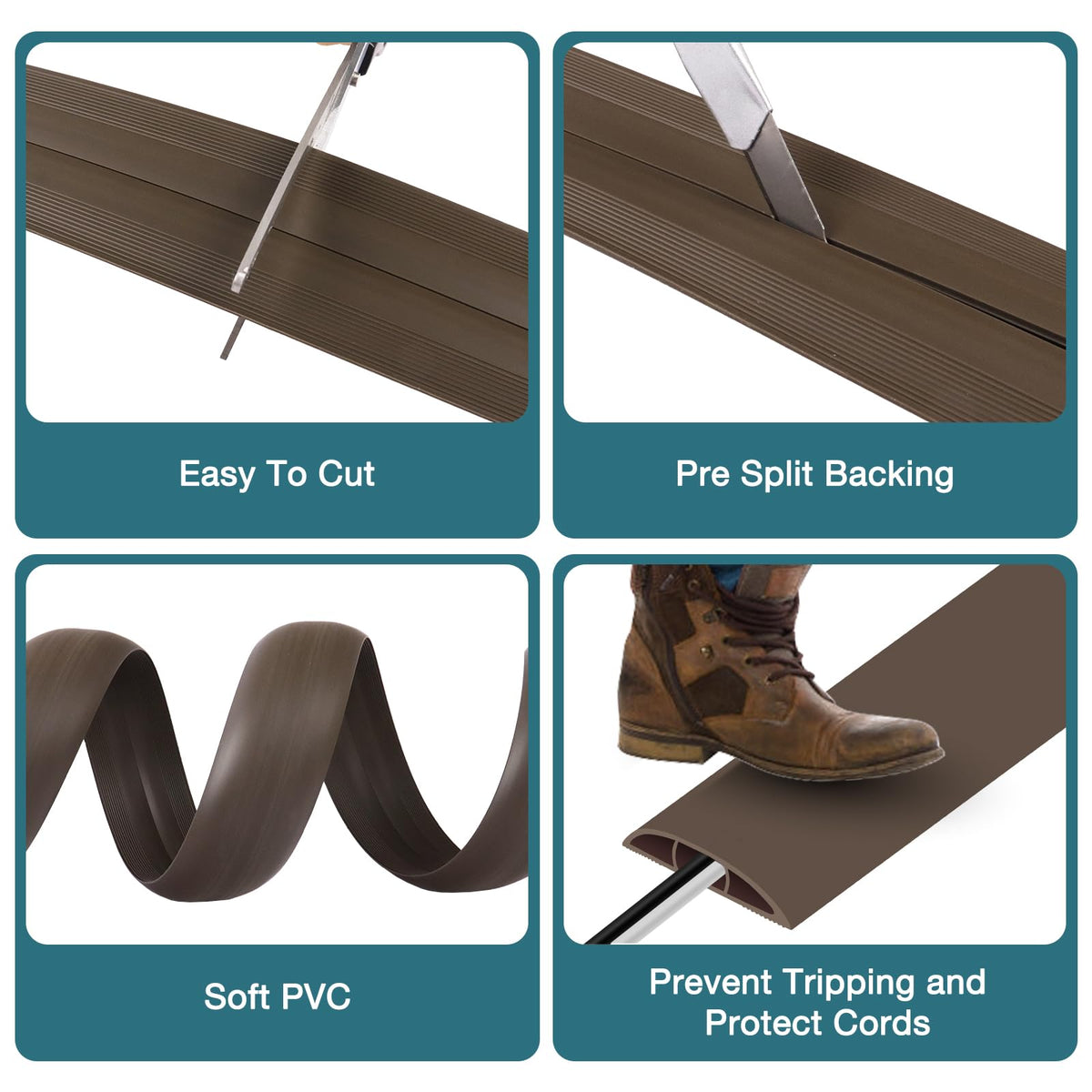 Low-profile DBHXXMB-HH cord cover showing slim profile and clean finish